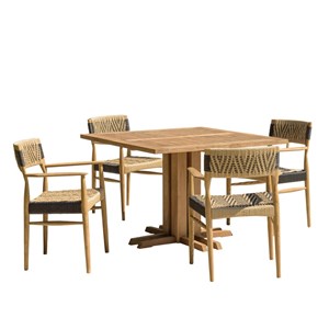 Valeria - ensemble de jardin en bois de teck recyclé rotin 4 personnes