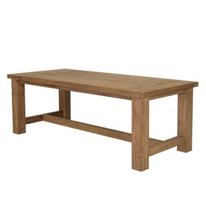 Kally - ensemble de jardin, table rectangle en bois teck recyclé et rotin synth.