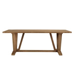 Kally - ensemble de jardin table et chaise en bois teck recyclé et rotin synth.