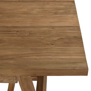 Kally - ensemble de jardin en bois teck recyclé et rotin synth. 6 pers (table et