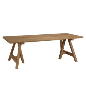Kally - ensemble de jardin en bois teck recyclé et rotin synth. 6 pers (table et