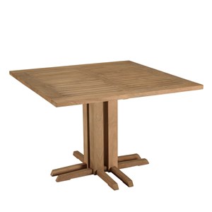 Kally - ensemble de jardin : table carrée en bois de teck recyclé et rotin synth
