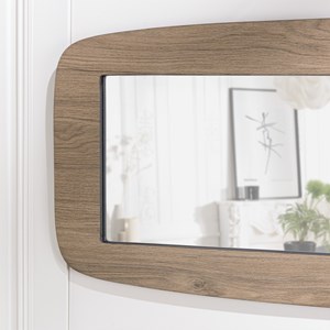 Julia - miroir rectangulaire bois 120x40cm angles arrondis marron