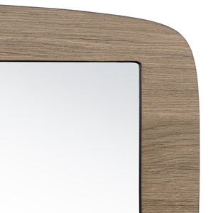 Julia - miroir rectangulaire bois 120x40cm angles arrondis marron
