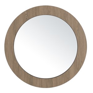 Julia - miroir rond d80cm en bois marron