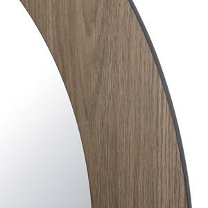 Julia - miroir rond d80cm en bois marron