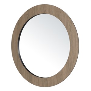 Julia - miroir rond d80cm en bois marron