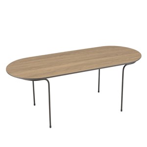Julia - table basse rect. Angles arrondis bois 100x40cm marron
