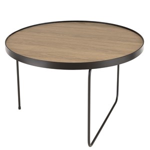 Julia - table basse ronde 60x60cm bois, pieds asymétriques marron