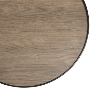 Julia - table d'appoint ronde 40x40cm pieds asymétriques bois marron