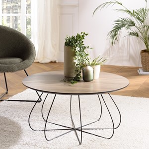 Julia - table basse biseautée 80x80cm bois marron