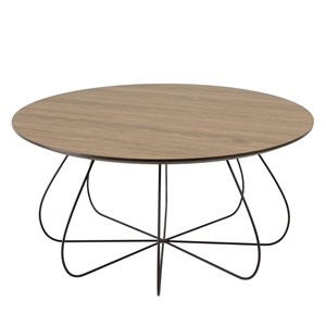 Julia - table basse biseautée 80x80cm bois marron