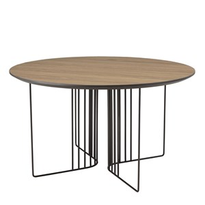 Julia - table basse biseautée pieds graphique 70x70cm bois marron