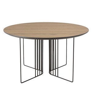 Julia - table basse biseautée pieds graphique 70x70cm bois marron