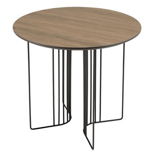 Julia - table d'appoint biseautée 50x50cm bois marron
