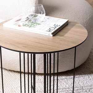 Julia - table d'appoint biseautée 50x50cm bois marron