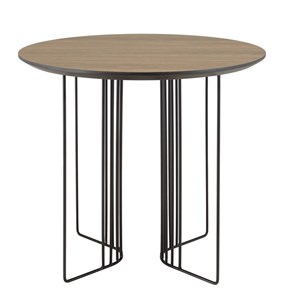 Julia - table d'appoint biseautée 50x50cm bois marron