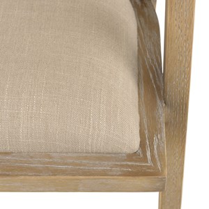 Pierre - chaise en bois assise tissu couleur beige dossier cannage