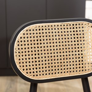 Pierre - lot de 2 chaises bois noir assise et dossier en cannage