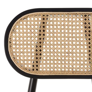 Pierre - lot de 2 chaises bois noir assise et dossier en cannage
