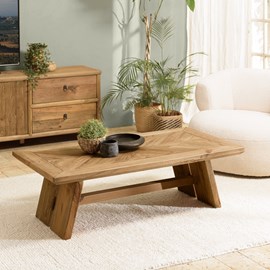 Sandy - table basse rectangulaire 130x70cm bois pin recyclé
