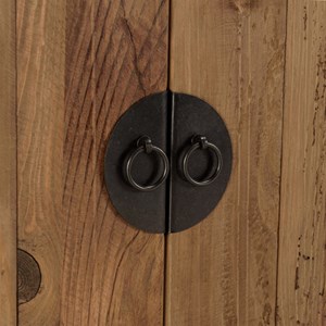 Sandy - meuble tv 2 tiroirs 2 portes, longueur 155cm bois pin recyclé