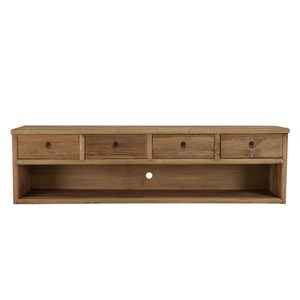 Sandy - meuble tv 4 tiroirs 1 niche, longueur 200cm bois pin recyclé