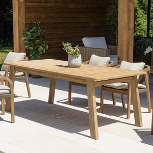 Celestin - table à manger de jardin en bois d'acacia 200x95cm