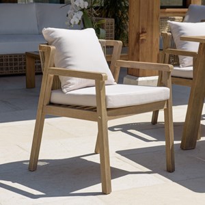 Celestin - lot de 2 fauteuils bois acacia et cordage synth. Beige et gris