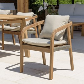Celestin - lot de 2 fauteuils bois acacia et cordage synth. Vert sapin