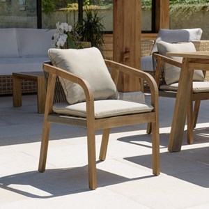 Celestin - lot de 2 fauteuils bois acacia et cordage synth. Vert sapin