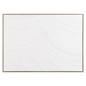Homer - décoration murale 103x143cm blanche à points, cadre naturel