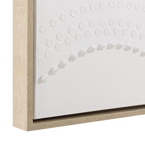 Homer - décoration murale 103x143cm blanche à points, cadre naturel