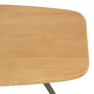 Helena - table basse plateau en bois pin pieds scandinaves métal vert