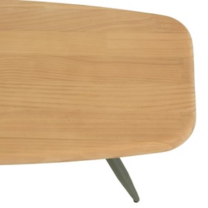 Helena - table basse plateau l100cm en bois pin pieds vert