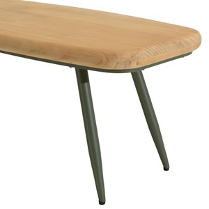 Helena - table basse plateau l100cm en bois pin pieds vert