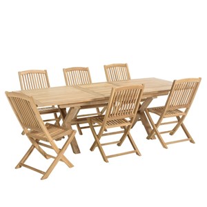 Fun - salon de jardin en bois teck pour 8 à 10 personnes