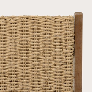 Vick - lot de 2 fauteuils pliants en bois d'acacia huilé et rotin