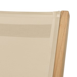 Fun - bain de soleil bois teck et textilène couleur beige