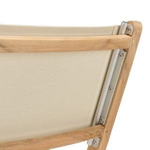 Fun - ensemble de 2 chaises pliantes bois teck et textilène beige
