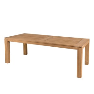 Fun - ensemble de jardin en bois teck et 6 chaises en textilène