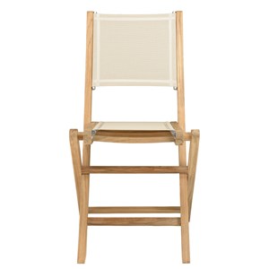 Fun - ensemble de jardin en bois teck et 6 chaises en textilène