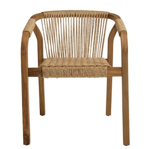 Vick - lot de 2 fauteuils bois d'acacia huilé et cordage synthétique