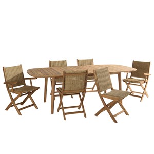 Vick - ensemble de jardin 6 places cancun en bois d'acacia