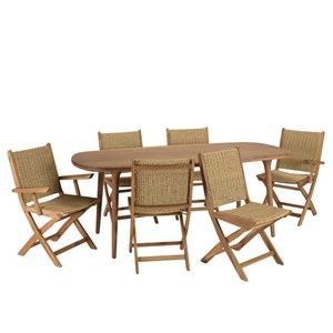 Vick - ensemble de jardin 6 places portofino en bois d'acacia