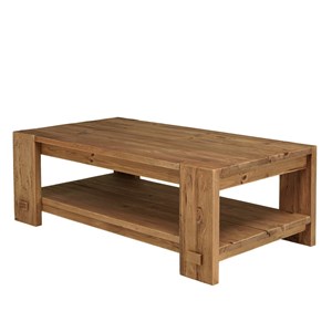 Sandy - table basse rectangulaire 132x71cm bois pin recyclé