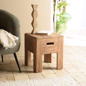 Sandy - tabouret carré 35x35cm bois pin recyclé