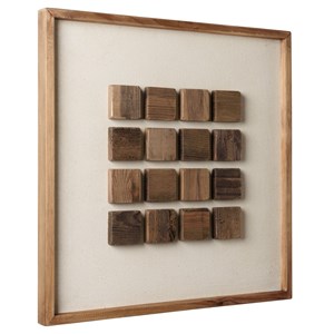 Sandy - décoration murale 62x62cm motifs en bois de pin recyclé
