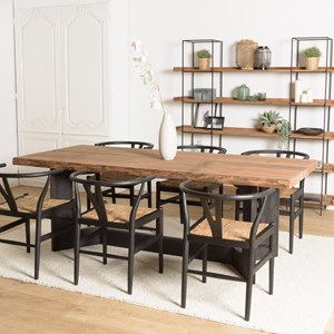 Dandy - table à manger rect. 220x100cm bois pin recyclé