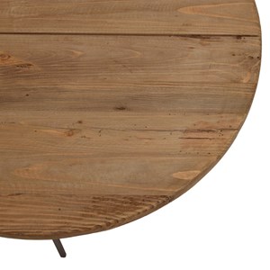 Dandy - table basse ronde 70x70cm bois pin recyclé et pieds métal noir